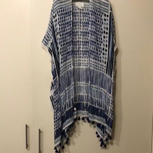 Caslon scarf coverup in shades of blue. One size.